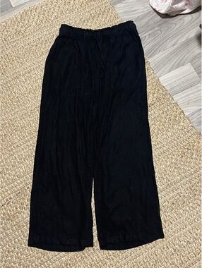 Sonoma Life + Style Black Linen-Blend Wide-Leg Pants,
